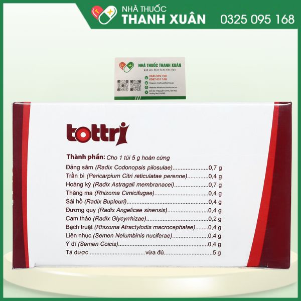 Tottri - Hỗ trợ làm co búi trĩ, bền vững thành mạch